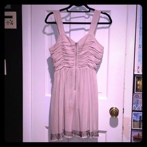 Anthropologie Pleated Front-Zip Dress w Brass Bead